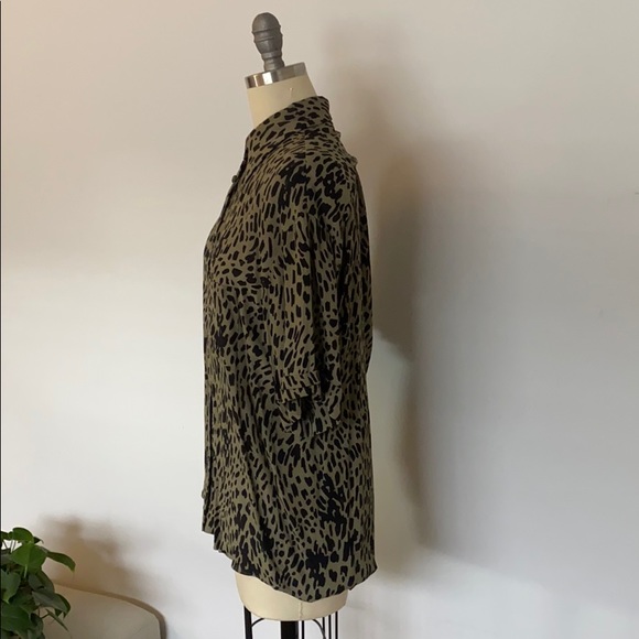Animal print oversized collared shirt - Picture 2 of 5